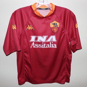 3/$118❤️Kappa AS ROMA 2000-01 home shirt YXXL youth size kids soccer jersey